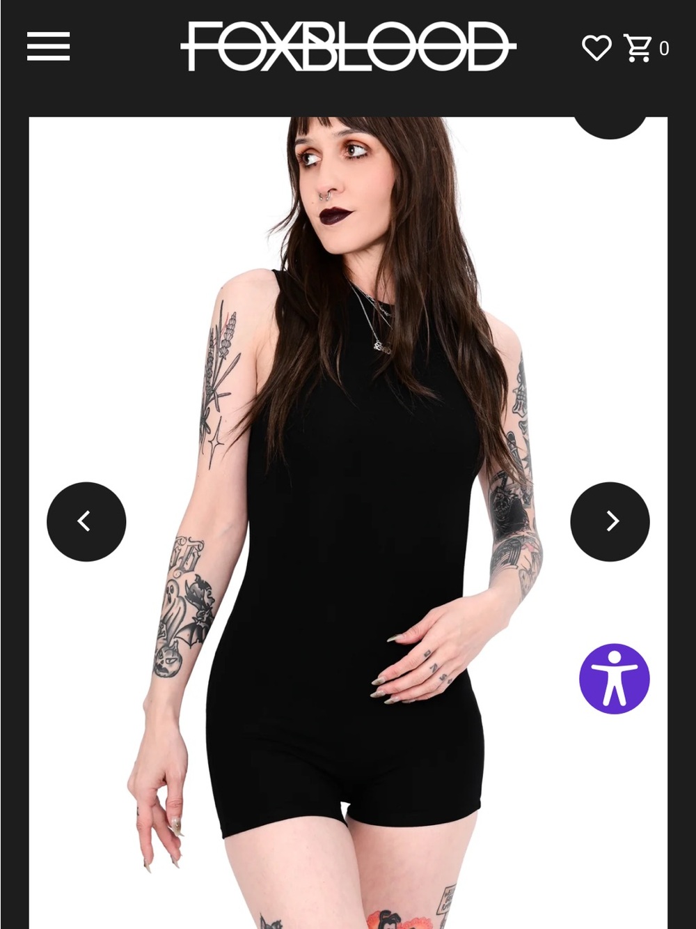 Foxblood Women's Mock Neck Black Bodysuit Romper